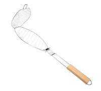 Alipis Panier à Poisson Et Panier à Griller pour Barbecue Extérieur, Acier Inoxydable Poignée Amovible, Grille en Maille pour Légumes Et Viande, pour Camping Et Pique-