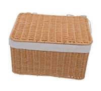 Alipis Panier De Rangement Osier Avec Couvercle Panier Tressé Rectangulaire à Double Anse Pour Placard Chambre Adulte Garçon Fille Boîte Organisatrice Pour Vêtements Jouets