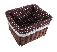 Alipis Panier de Rangement Osier Tissé Naturel Grand Panier Carré Décoratif pour Jouets Vêtements et Divers Résistant et Facile à Nettoyer pour Salon et Chambre