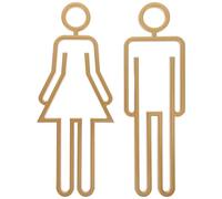 Alipis Panneau D'identification des Toilettes en ABS Or, Montage Porte | Signalétique Discrète, Installation Simple, pour Sanitaires Hommes et Femmes, Finition Or, Format Unique