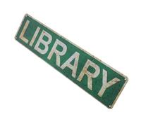 Alipis Panneau Mural Bibliothèque Vintage en Étain pour Décoration Intérieure et Extérieure, Plaque Décorative de Salle de Lecture Résistante aux Intempéries, Art Mural Thème des Livres