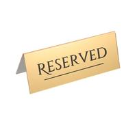 Alipis Panneaux Réservés pour Chaises en Métal Doré 17X6,5 CM, Chevalets de Table pour Mariage Champêtre, Marque-Places pour Banquet, Dîner ou Événement Places Réservées