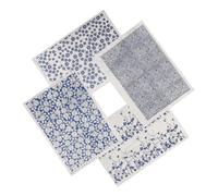 Alipis Papier Transfert pour Poterie sous Glaçure 4 Feuilles Décalcomanies en Pâte à Papier pour Céramique Accessoires de Bricolage pour Cuisson Motifs Floraux pour Décoration