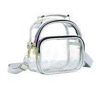 Alipis Paquet Bandoulière Design Argenté Élégant et Pratique Léger Transparent en Pvc Fermeture Éclair, pour Mariage et Fête D'anniversaire