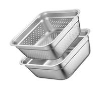 Alipis Passoire Avec Bassine En Acier Inoxydable 23 Cm Ensemble Égouttoir à Mailles Fines Multifonction Cuisson Et Lavage La Cuisine 2 Pièces