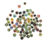 Alipis Patchs Yeux de Poupée en Verre 12 MM Lumineux Lot 100 Pcs pour Bricolage Bijoux DIY Artisanat Décorations Accessoires