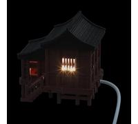 Alipis Pavillon de Micro-Paysage Chinois Miniature en Pla Marron