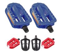 Alipis Pédales de Vélo Garçon et Filles Antidérapantes, 3 Paires Couleurs Bleu Noir Rouge, Cale-Pieds Légers Compatibles VTT Route, Accessoires Vélo Pratiques pour Sorties en Plein Air