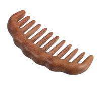 Alipis Peigne Large Dents Bois Naturel pour Cheveux Bouclés Massage Chevelu Démêloir Bois Anti-statique Outil de Massage Méridien Unisexe pour Usage Quotidien