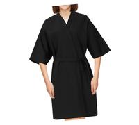 Alipis Peignoir de Salon de Coiffure Imperméable Antistatique en Polyester Souple Noir, Taille Unique Ajustable, Blouse Client Légère Respirante, Vêtements Coiffure Professionnels