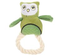 Alipis Peluche Interactif Hibou en Corde de Coton pour Chien et Chat | Son Réaliste, Aide Dentaire, Compagnie Ludique, Forme Hibou Mignonne, Couleur Verte
