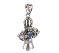 Alipis Pendentif Croix Vajra Charms Bouddhistes Femme Bleu Profond Alliage Solide Artisanat Bijoux Fabrication Accessoire Décoration Spirituelle Présent Temps Moderne