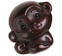 Alipis Pendentif Singe Bois Sculpté Artisanal Ornement Chinois Zodiaque Porte-clés Design Adorable Décor Bureau Cadeau Familial