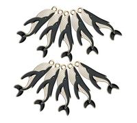 Alipis Pendentifs Baleine Soi-même 10 Pièces Alliage Argenté Porte-clés Multifonction Garçon et Filles et Adultes Breloques DIY Création Bijoux Décorations Présents Créatifs