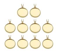 Alipis Pendentifs Plateaux Ronds Dorés 16 Mm, Accessoires Fabrication Bijoux Diy, Lot de 10 Pièces, pour Créateurs et Artisans, Créations Personnalisées, Présents Fête et Anniversaire