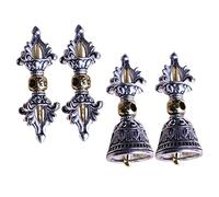 Alipis Pendentifs Porte-clés Bouddhistes Vintage Métal 4 Pcs Unisexe Compact Solide Déco Paquet Bricolage Artisanat