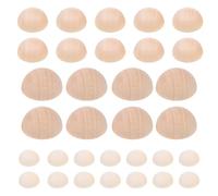 Alipis Perles en Bois Demi-rondes Naturelles 150 Pcs Lot de Demi-boules Fendu Hémisphères Artisanat Bois Brut pour Créations DIY Bijoux Décorations