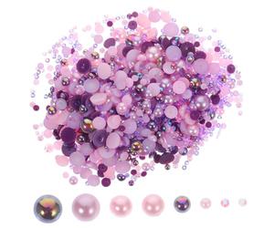 Alipis Perles pour Ongles 60 G Abs Demi-perles Strass Violet Ab Tailles Mixtes Décoration Nail Art Mariage Demoiselle D'honneur Loisirs Créatifs