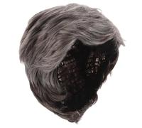 Alipis Perruque Grise Courte pour Homme Perruque Synthétique Résistante Chaleur pour Halloween et Cosplay