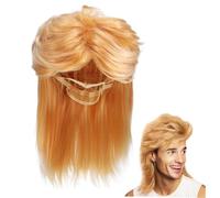 Alipis Perruque Mulet pour Homme Perruque Années Cosplay Blonde Accessoire de Déguisement pour Soirée Chic
