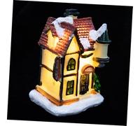 Alipis Petite Maison De Noël Lumineuse Résine Décoration De Micro-Villa pour Fête Hiver Ornement De Jardin