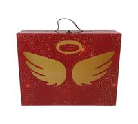 Alipis Petite Valise à Emballer en Papier Épais Rouge Angel, Boîte Portable Décorative pour Mariage et Fête, Coffret Présent Léger pour Dragées et Bonbons, Cortège Nuptial et Rangement