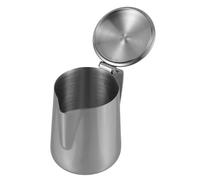 Alipis Pichet à Lait Inox avec Bec Verseur Précis et Couvercle Tasse Mousseuse pour Café Stockage et Frothing Du Lait Accessoire Essentiel pour Amateurs de Café à Domicile et