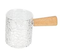 Alipis Pichet à Lait Verre Transparent avec Bec Verseur Droit Mesureur Café pour Espresso Crème et Sauces Poignée Ergonomique Usage Domestique et Professionnel