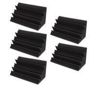 Alipis Piège à Basses D'angle Ignifuge en Polyuréthane Noir 5 Pièces, Mousse Isolation Murale pour Espace Musical Intérieur, Réduit la Réverbération et Améliore L'insonorisation