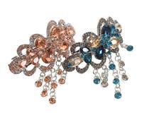 Alipis Pince à Cheveux en Métal avec Cristaux et Pompon, Lot de 2pcs, Grosse Taille, Ne Tombe Pas Facilement, Accessoires Cheveux pour Mariage ou Photo Couleur Couleur Aléatoire