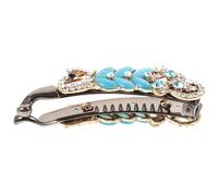 Alipis Pince Cheveux Banane Élégante Alliage avec Strass et Pierre Chat Bleue Accessoire Brillant pour Cheveux Longs et Épais Clip Français Mode Femme