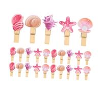 Alipis Pinces À Photos sur Le Thème des Coquillages - 30 Supports en Bois Réalistes Idéales pour Les Anniversaires Les Fêtes Et Les Mariages