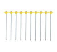 Alipis Piquets de Tente Allongés Jaune 10 Pcs en Acier Inoxydable Résistants au Vent Large Tête pour Ancrage Solide Camping Extérieur Randonnée Jardin