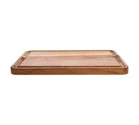 Alipis Planche à Découper en Bois Massif 35 X 25 X 2 CM avec Rainure Profonde Antidérapante - Billot de Boucher Épais pour Découpe Viande Fruits et Légumes - Planche de Service