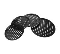 Alipis Plaque à Pizza en Acier au Carbone Perforée Noir Ronde 4 Pièces | Cuisson Uniforme, Format Multi-tailles, pour Four et Four de Comptoir, Usage Quotidien