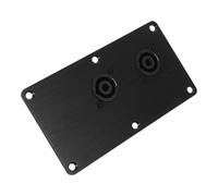 Alipis Plaque de Plaqués Haut-parleur en Alliage D'aluminium Noir, Bornier Double 4 pour Usage en Extérieur et Sonorisation de Scène