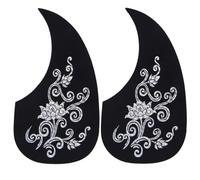 Alipis Plaque de Protection en Pvc Argentée pour Guitare Acoustique 40/41 Pouces, Lot de 2pcs Dos Adhésif et Résistance aux Rayures, Accessoire Musical Essentiel