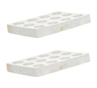 Alipis Plaque de Réaction Facile à Utiliser Lot de 2 Pièces 12 Trous en Céramique Blanche pour Expériences Scientifiques Précises pour Laboratoire de Chimie