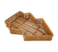 Alipis Plateau de Service Sapin de Noël Tressé à la Main en Imitation Rotin, Corbeille Panier de Rangement Rustique pour Décoration de Table Festive, Plateau Apéritif Réutilisable