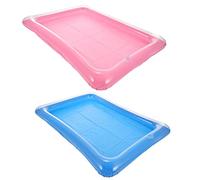 Alipis Plateau Flottant Gonflable 2 Pièces pour Piscine 65X45X5 Pouces Bac À Glace Et Porte-Boissons Été Fête Piscine Buffet Pratique