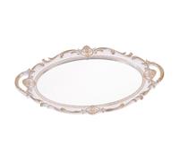Alipis Plateau Miroir Vintage Blanc pour Rangement Maquillage Parfum Plateau Service Rétro Pratique pour Salon et Chambre Accessoire Design Créatif et Fonctionnel
