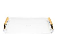 Alipis Plateau Rectangulaire en Plastique Double Poignée, Plateau de Service Délicat pour Café, pour Usage Quotidien et Réception Maison