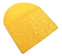Alipis Pochette en Brocart Jaune Dragon pour Écritures Bouddhistes, Paquet en Tissu Léger et Compact, Bourse Bouddhiste Pratique pour Voyage et Bureau, Fournitures D'emballage Élégantes