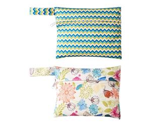 Alipis Pochette Menstruelle Portable, Lot de 2, Polyester Imperméable avec Fermeture Éclair, Sac de Rangement pour Serviettes Hygiéniques, Idéal pour Filles en Milieu Plusieurs Styles