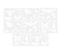 Alipis Pochoirs Animaux Cycle de Vie Réutilisables en Pet Blanc, 8 Feuilles pour Garçon et Filles, Outils Éducatifs pour Projets Scolaires et Cartes