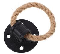 Alipis Poignée de Tiroir Vintage en Corde de Jute Noire Anneau de Traction Rustique pour Armoire et Meuble Bouton de Placard Unique Accessoire Décoratif pour Tiroir et Porte