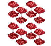 Alipis Pompons de Cheerleading pour Esprit D'équipe Vibrant 8 Pièces Rouges en Plastique Pet avec Poignée Fleur Lors des Jeux Scolaires et Compétitions Sportives