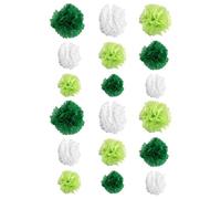 Alipis Pompons en Papier de Soie Verts et Blancs Boules de Fleurs Suspendues 20-30 CM Lot de 24 Pièces pour Décoration Mariage Anniversaire Enterrement de Vie de Jeune Fille et Fête