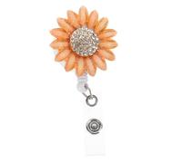 Alipis Porte-Badge Rétractable Tournesol Orange Clip Robuste Accessoire Pratique pour Cartes d'Identité et Badges Porte-Badges Mignon pour Bureau École et Travail