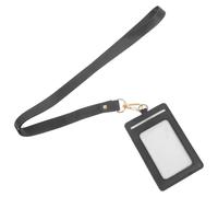 Alipis Porte-Badge Rigide en PU Noir avec Lanière Pochette Transparente Multifonction pour Carte d'Identité Porte-Carte Bureau et Élève Titulaire de Badge Réutilisable Accessoire
